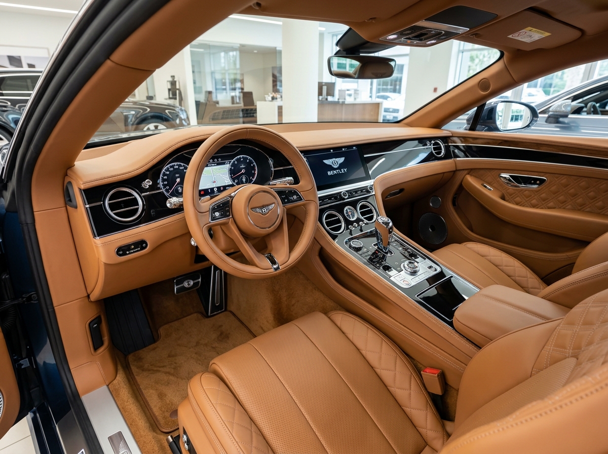 Detailed Tan Car Interior